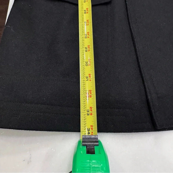 NEW Lauren Ralph Lauren Mens Peacoat 40R Black Double Breasted Wool Blend Coat - Picture 6 of 14